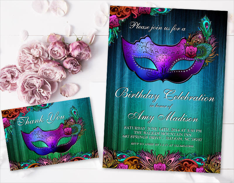 Masquerade Birthday Invitations
 FREE 12 Masquerade Birthday Invitation Designs & Examples