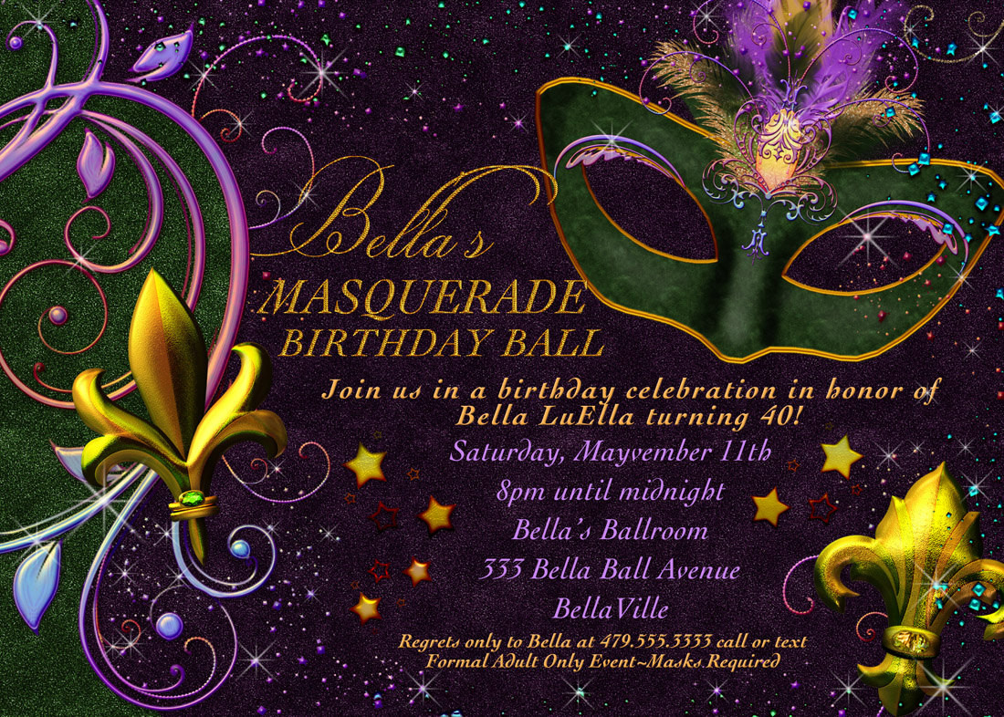Masquerade Birthday Invitations
 Masquerade Invitation Mardi Gras Invitation Masquerade