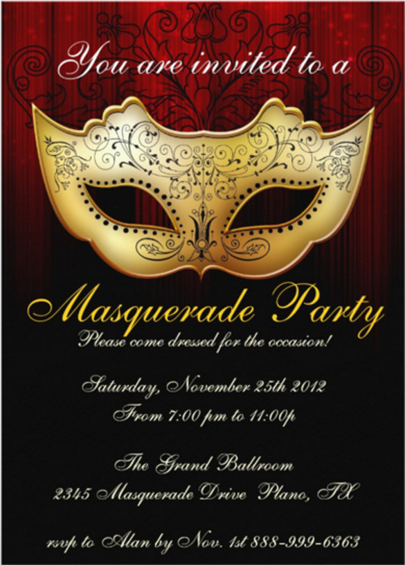 Masquerade Birthday Invitations
 20 Masquerade Invitation Templates Word PSD AI EPS