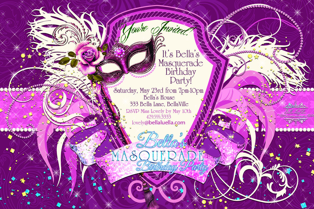 Masquerade Birthday Invitations
 Bella LuElla Masquerade Parties for Spring and Summer