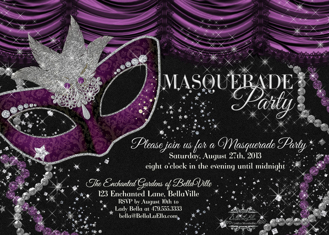 Masquerade Birthday Invitations
 Bella LuElla Masquerade Parties for Spring and Summer