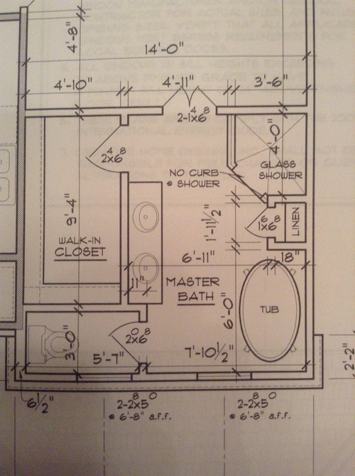 Master Bathroom Size
 Master Bath layout