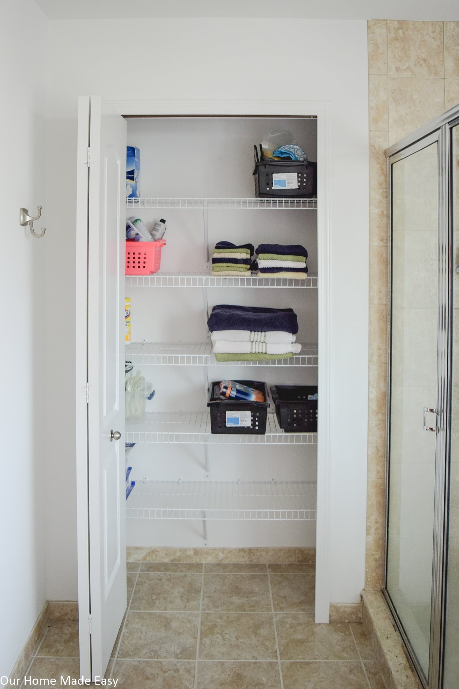 Master Bathroom With Closet
 Bathroom Linen Closet Reveal – Our Home Made Easy