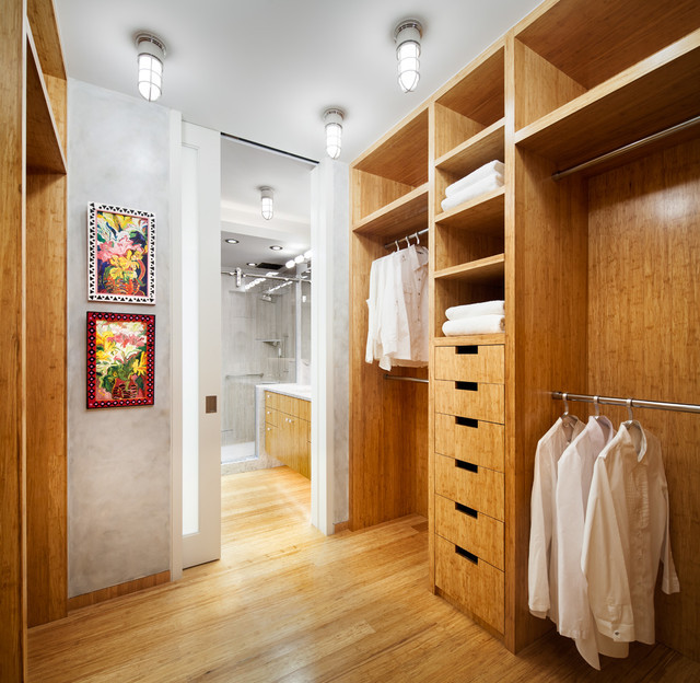 Master Bathroom With Closet
 Intimate 170sf Accessible Master Bathroom Dressing Area
