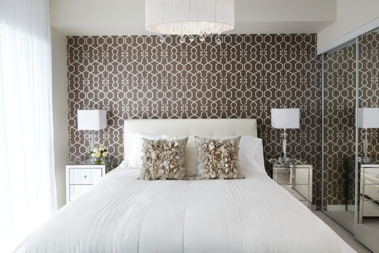 Master Bedroom Wallpaper Accent Wall
 Wallpaper Accent Wall Contemporary bedroom LUX Design