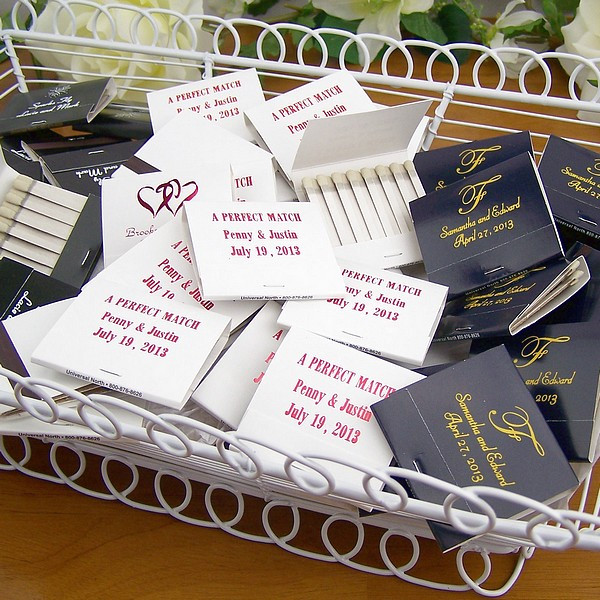 Matchbook Wedding Favors
 Custom Printed 30 Strike Wedding Matchbooks