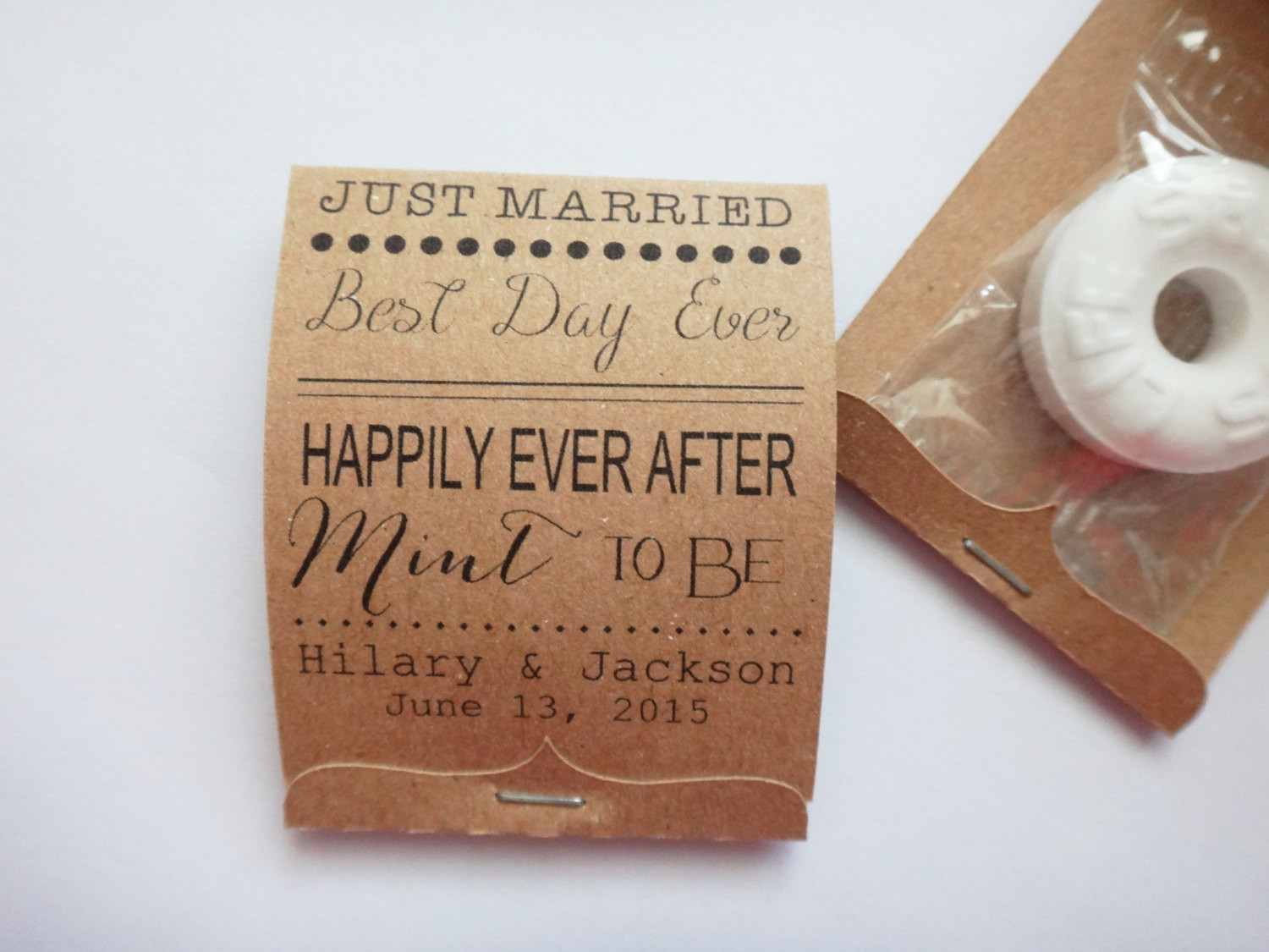 Matchbook Wedding Favors
 Wedding Mint Lifesaver Matchbook Favors Happily by