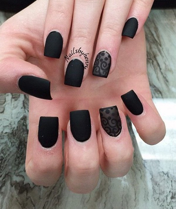 Matte Black Nail Designs
 60 Beautiful Dark Nail Designs And Ideas To Make Others