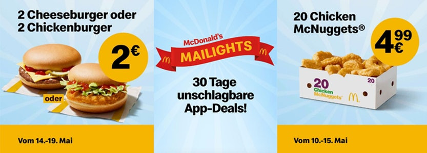 Mcdonald'S Chicken Sandwiches
 McDonald s Mailights 30 Tage App Deals z B auf