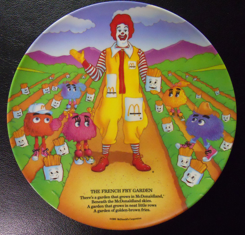 Mcdonald'S Chicken Sandwiches
 VINTAGE 1989 McDonald s Plate The French Fry Garden