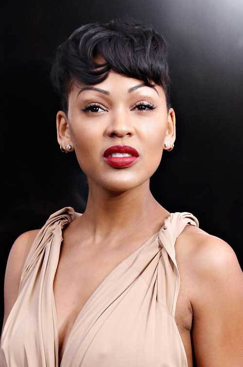 Meagan Good Short Hairstyles
 Celebrities with Short Hair and Bangs