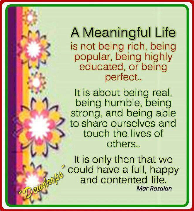 Meaningful Life Quotes
 Living A Meaningful Life Quotes QuotesGram