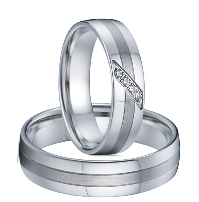 Men And Women Wedding Ring Sets
 1 Pair male female love silver white gold color western