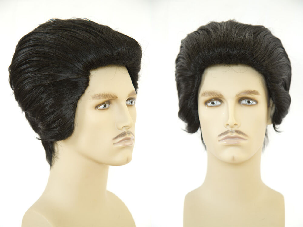 Men'S Longer Hairstyles
 Elvis Slicked Back hair and Long Side Burns Brunette