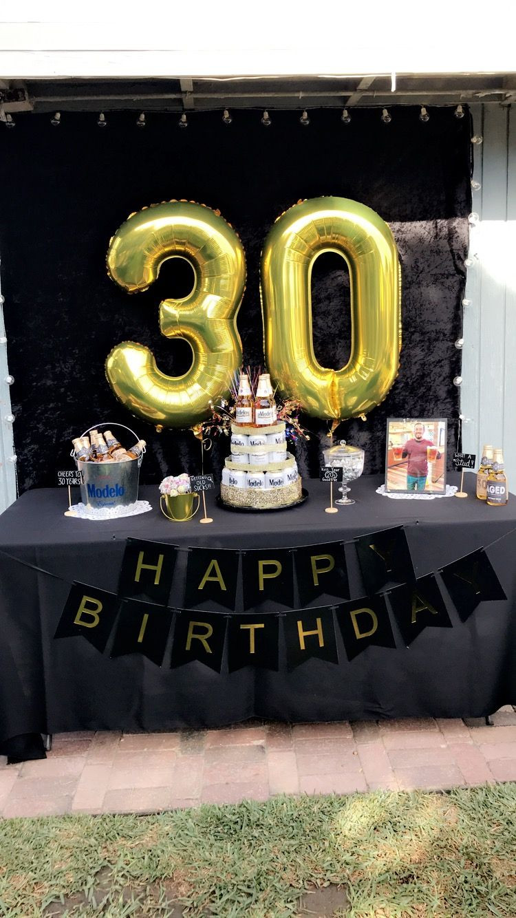 Mens 30Th Birthday Gift Ideas
 30th birthday party ideas men black and gold party beer