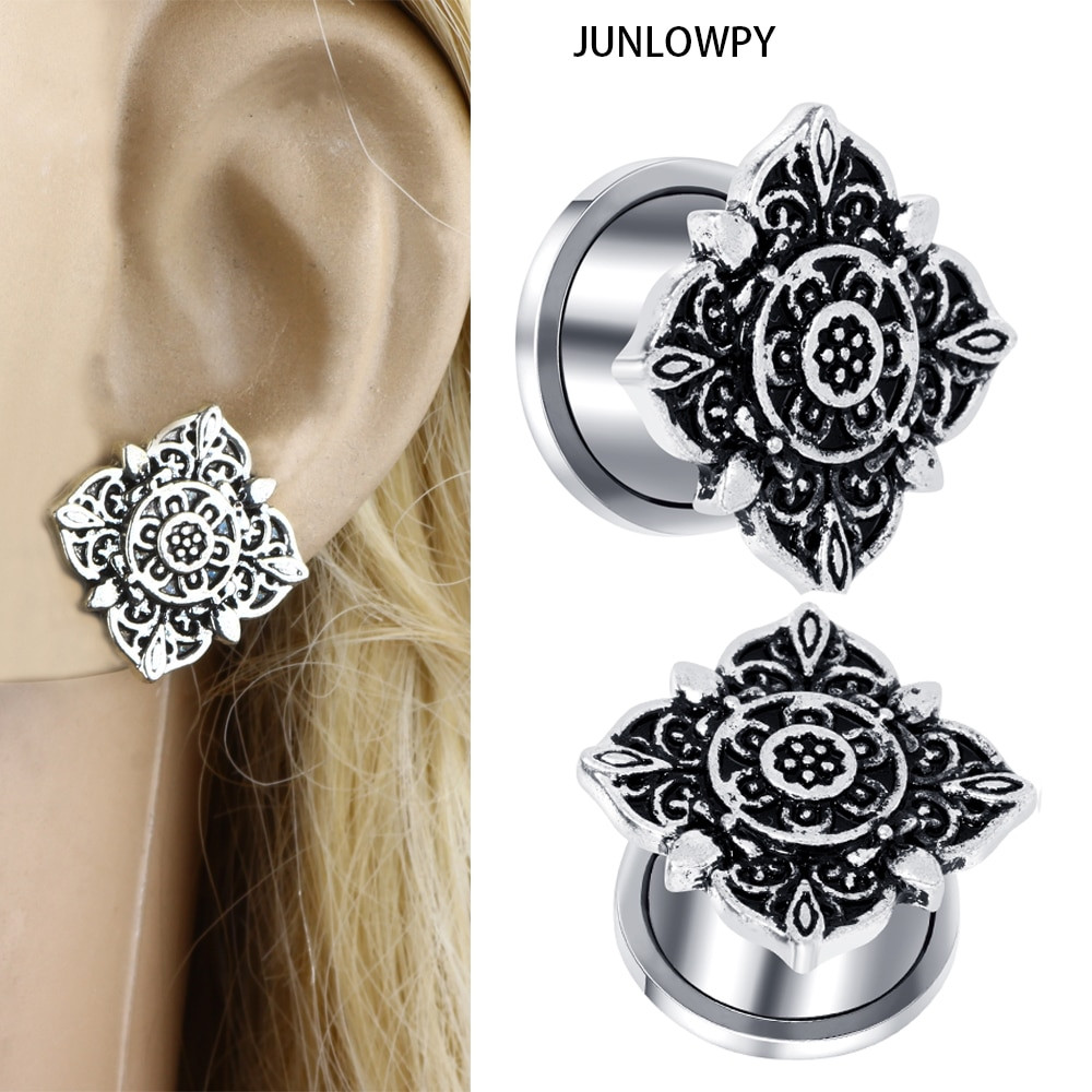 Mens Body Jewelry
 JUNLOWPY Wholesale Body Jewelry Flower Screw Earring Lobe