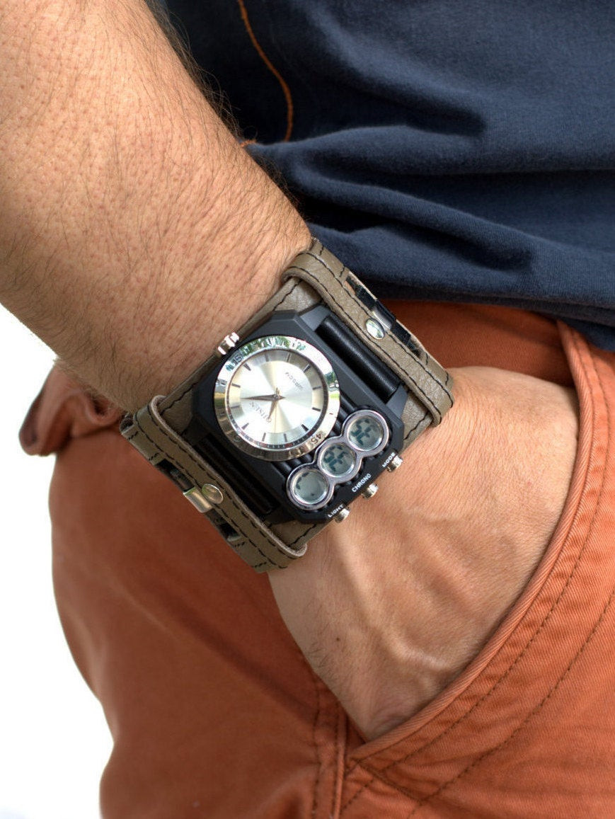 Mens Bracelet Watch
 Mens Wrist Watch leather bracelet Defender Gifts for by dganin