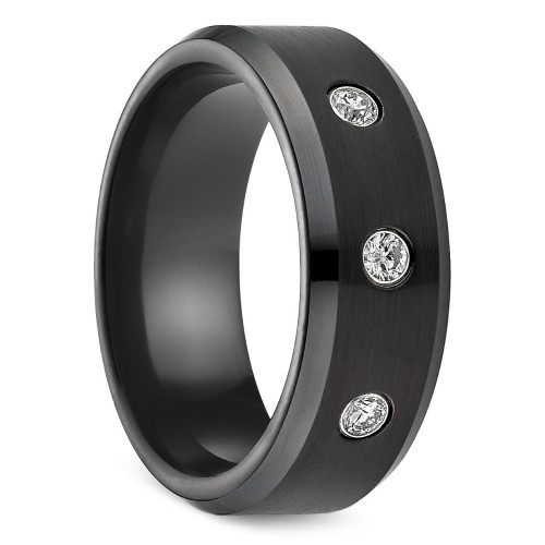 Mens Cobalt Wedding Bands
 Diamond Men s Wedding Ring in Black Cobalt