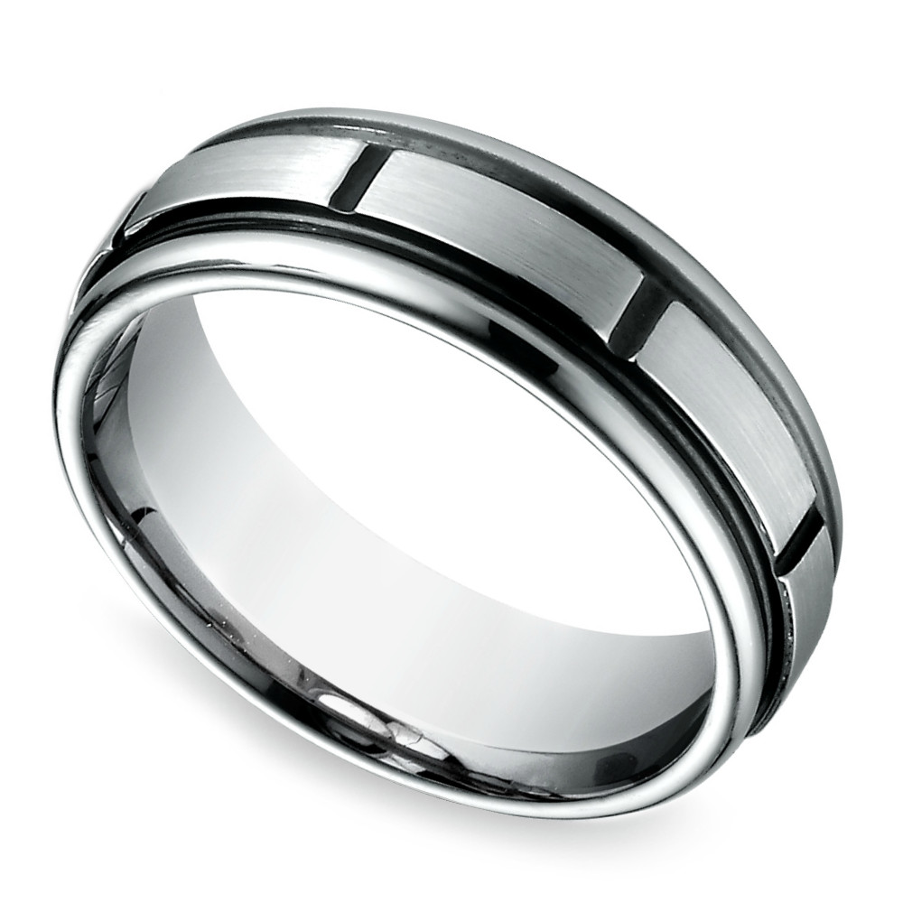 Mens Cobalt Wedding Bands
 Sectional Men s Wedding Ring in Cobalt 7mm