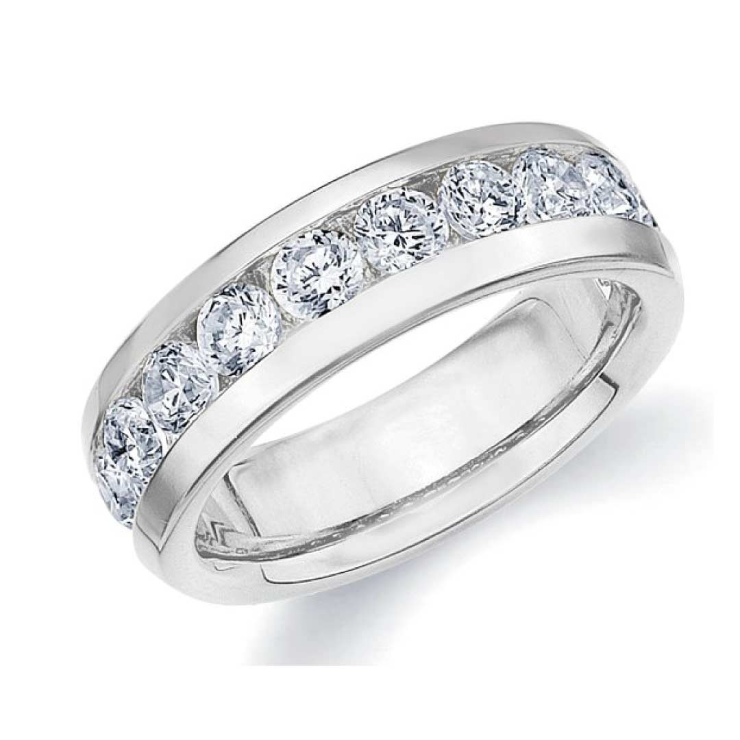 Mens Diamond Engagement Rings
 18K White Gold Men s Diamond Eterinty Ring 1 5 cttw F G