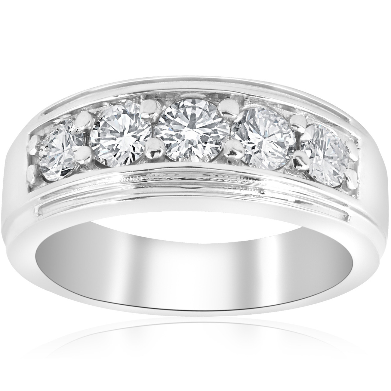 Mens Diamond Engagement Rings
 Channel Set Men s Wedding Ring Band SI G 1 Ct Diamond 14K