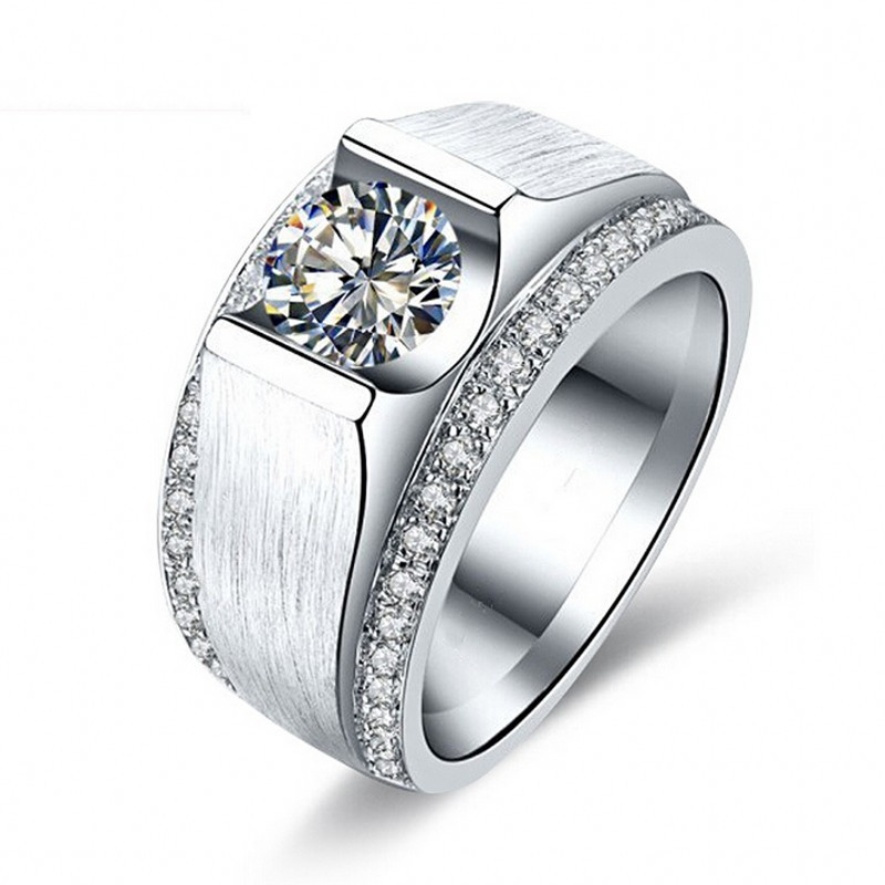 Mens Diamond Engagement Rings
 Handmade Solitaire Men 2ct Diamonique CZ 925 Silver