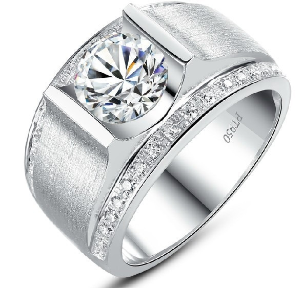 Mens Diamond Engagement Rings
 High Quality Real 925 Sterling Silver Diamond Wedding Ring