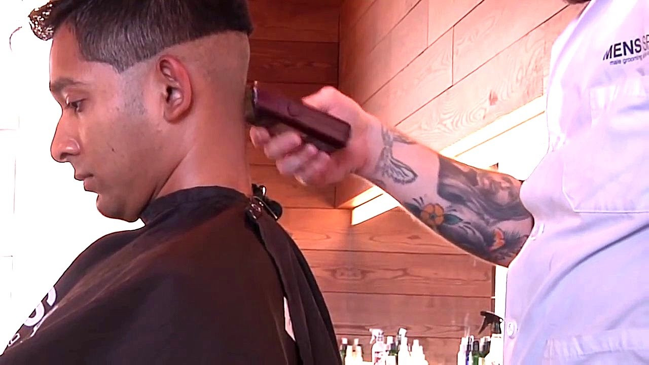 Mens Haircuts Minneapolis
 Perfect Pompadour Fade Haircut And Style At Mens Spa Salon