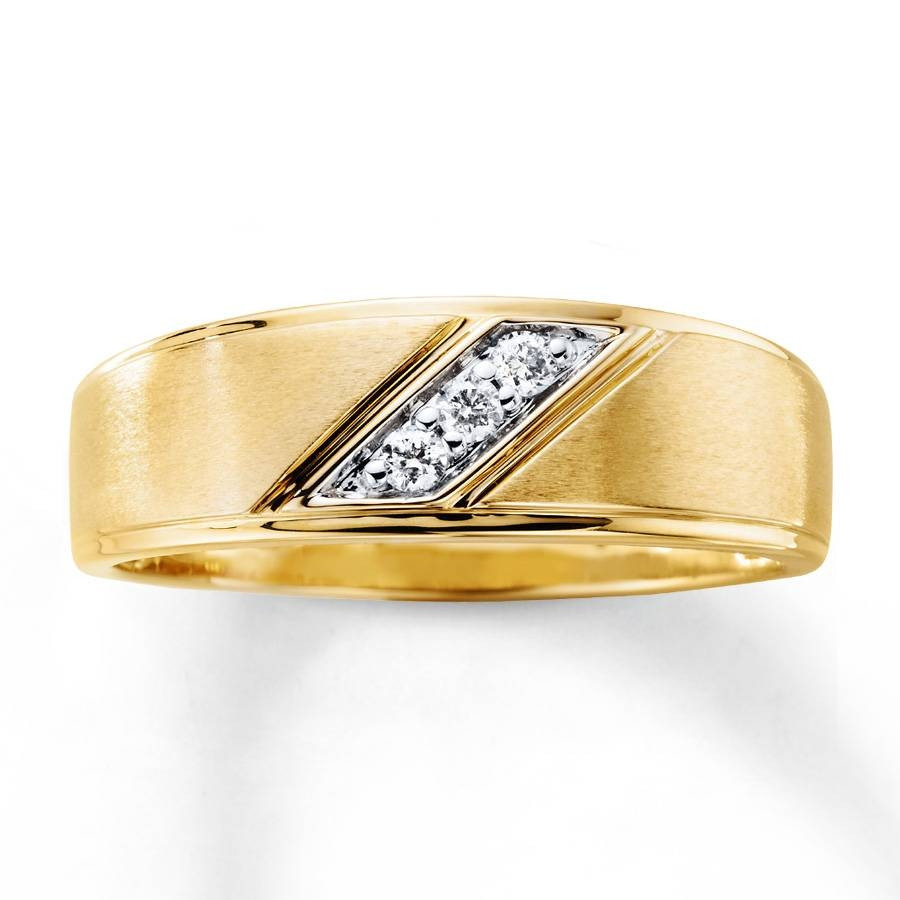 Mens Wedding Bands Gold With Diamonds
 15 Best of Mens Yellow Gold Wedding Bands With Diamonds