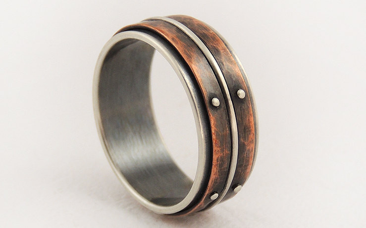 Mens Wedding Rings Unique
 Unique mens wedding ring men engagement ringsilver copper