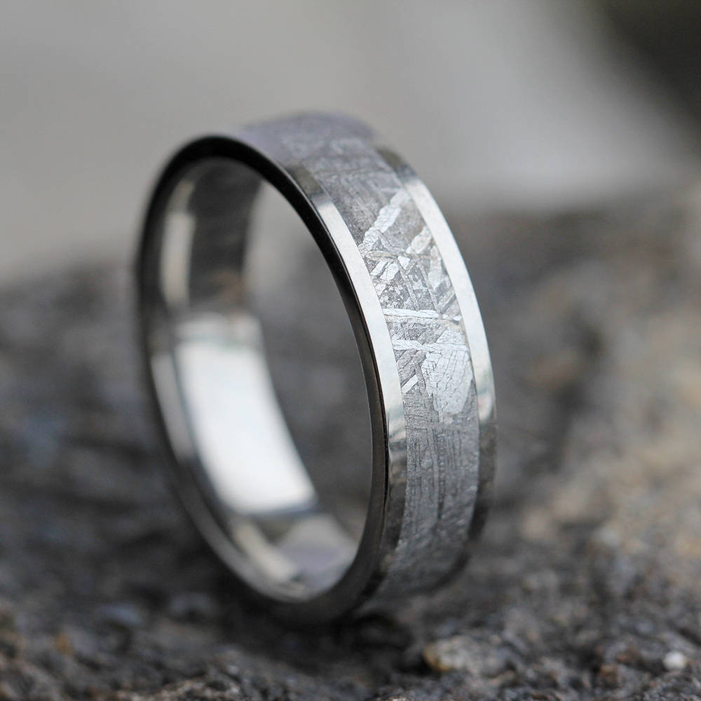 Mens Wedding Rings Unique
 Titanium Wedding Band Gibeon Meteorite Ring Unique Ring