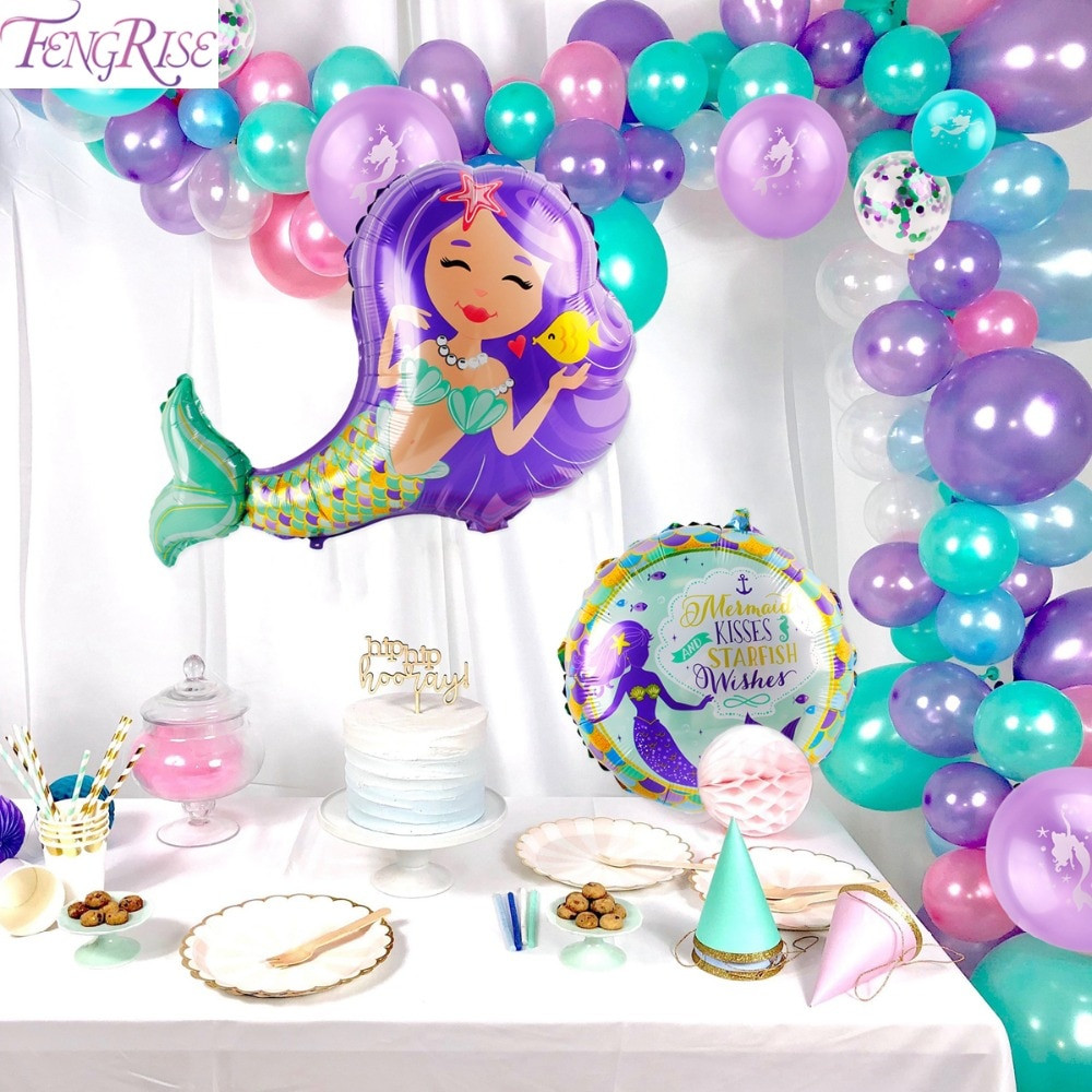 Mermaid And Unicorn Party Ideas
 FENGRISE Unicorn Mermaid Party Decorations Mermaid Balloon