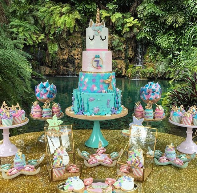 Mermaid And Unicorn Party Ideas
 3842 best Mermaid Party images on Pinterest