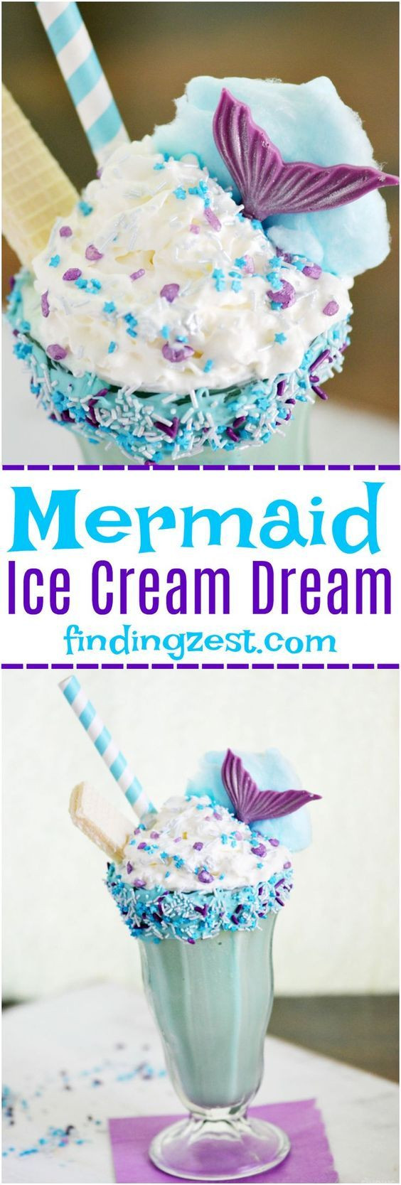 Mermaid And Unicorn Party Snack Ideas
 This Mermaid Ice Cream Dream Shake is the perfect dessert