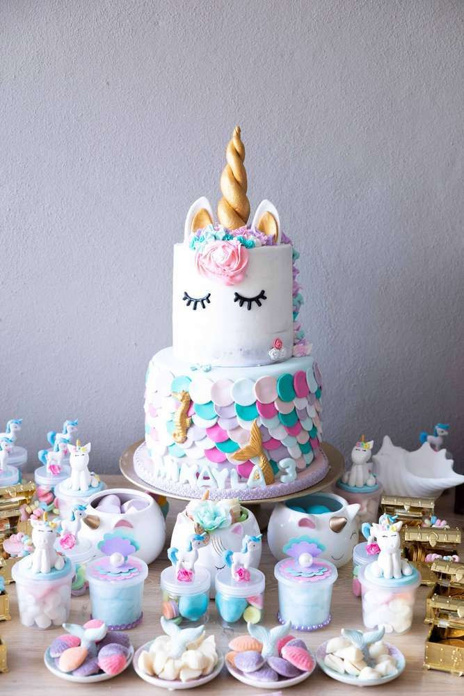 Mermaid And Unicorn Party Snack Ideas
 Mermaid unicorn Birthday Party Ideas in 2019