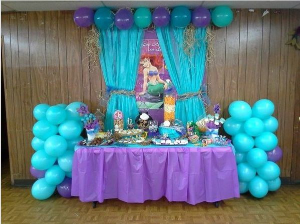 Mermaid Ariel Party Ideas
 Backdrop Little Mermaid party
