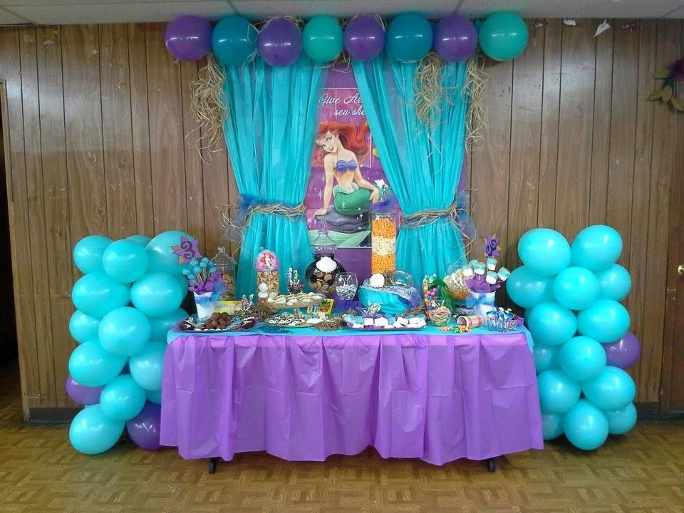 Mermaid Birthday Party Decoration Ideas
 The Little Mermaid Birthday Party Dessert Buffet Also