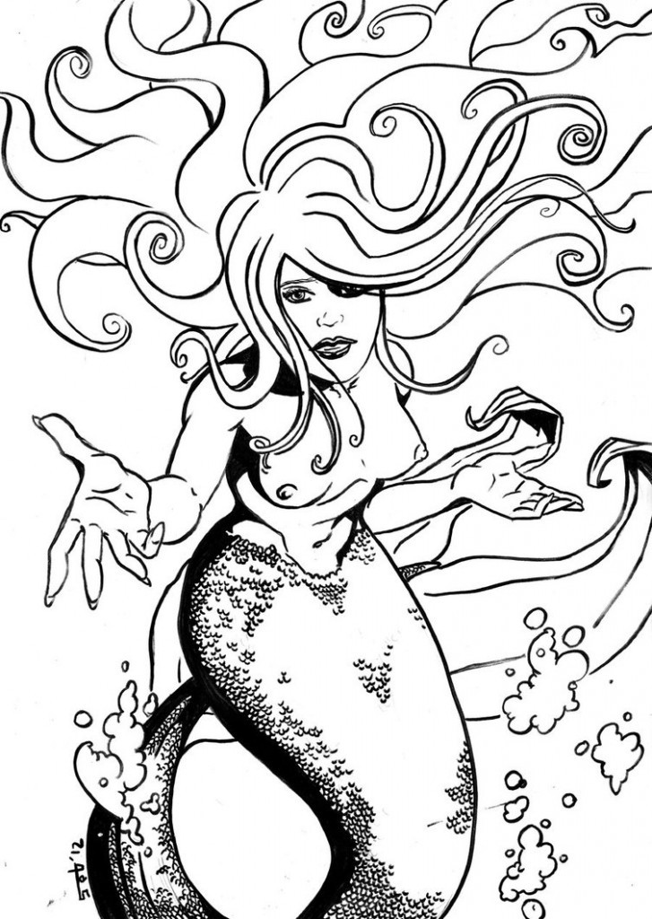 Mermaid Coloring Pages Kids
 Free Printable Mermaid Coloring Pages For Kids