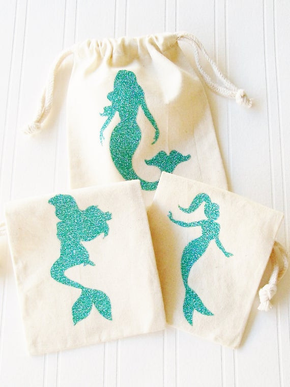 Mermaid Party Bag Ideas
 Mermaid Party Favor Gift Bag custom mermaid desgin t bag