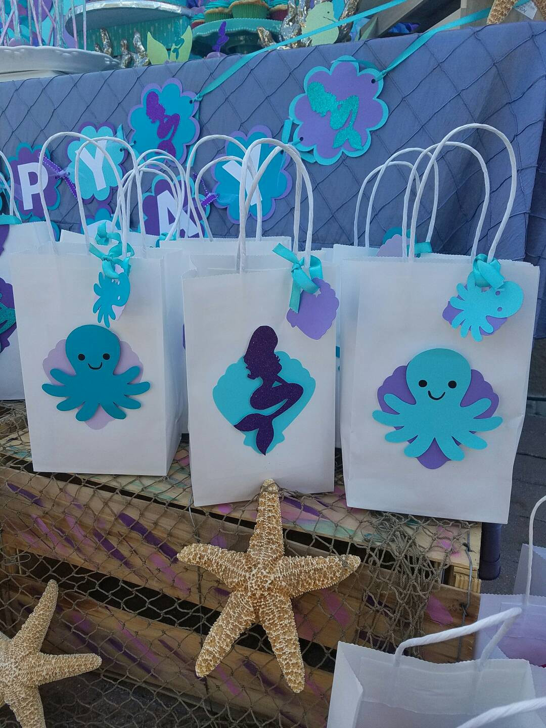 Mermaid Party Bag Ideas
 Mermaid themed party favor bags