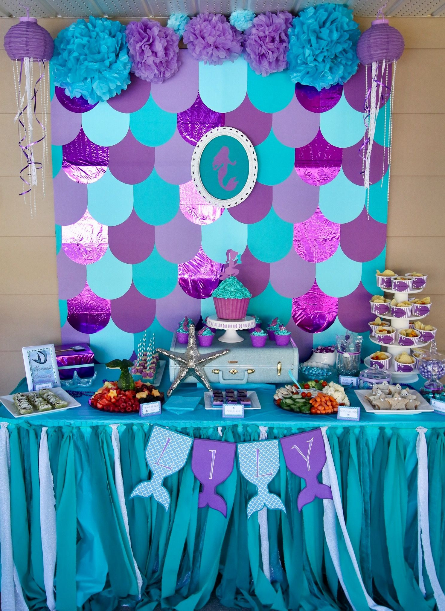 Mermaid Party Decoration Ideas
 Mermaid party table decorations Under the sea birthday