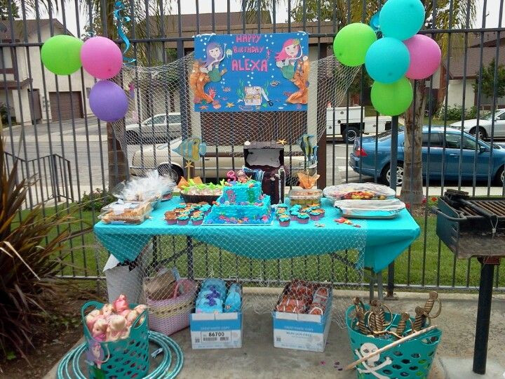 Mermaid Swim Party Ideas
 Mermaid pool party Alexa Birthday Party themes