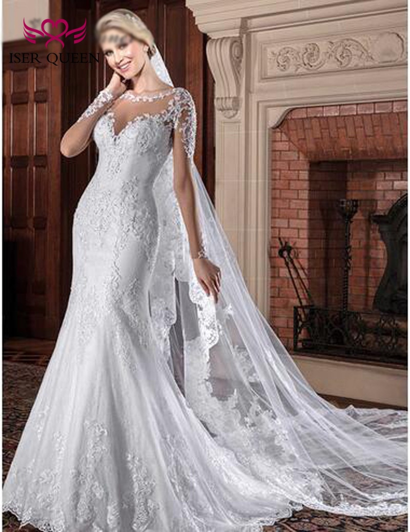 Mermaids Wedding Dresses
 y Illusion V neck Mermaid Wedding Dresses Bridal