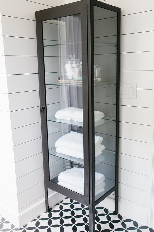 Metal Bathroom Storage Cabinet
 Bathroom with Metal and Glass Pharmacy Cabinet