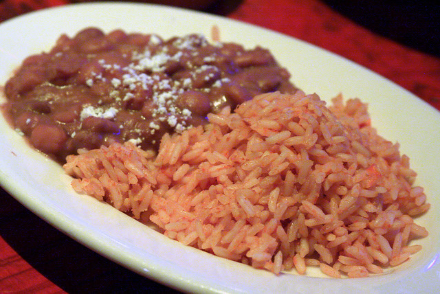 Mexican Beans And Rice
 Mexican Rice and Pinto Beans at Pink Taco