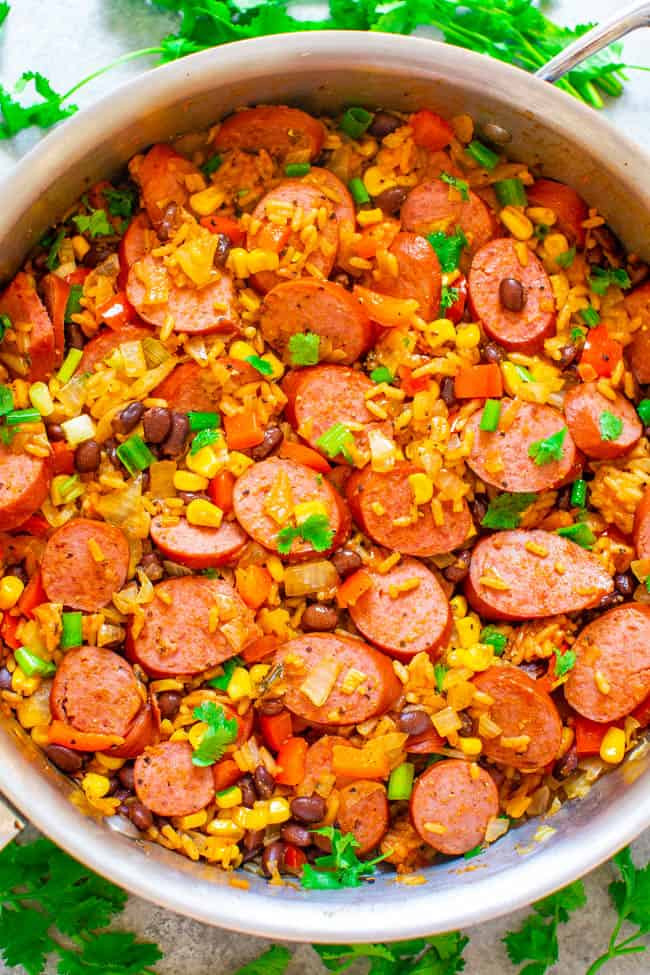 Mexican Beans And Rice
 15 Minute Mexican Sausage Black Beans and Rice Skillet