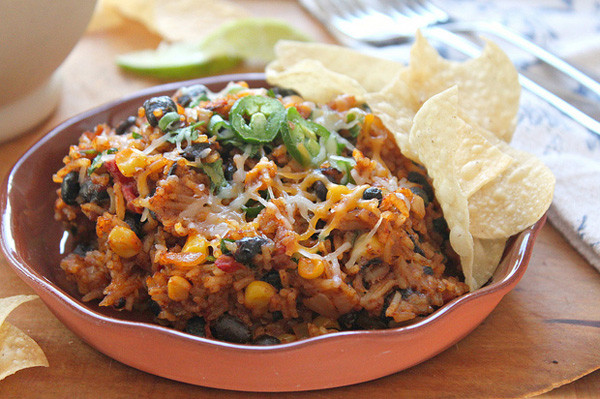 Mexican Main Dish Recipes
 Cheesy Mexican rice and black beans