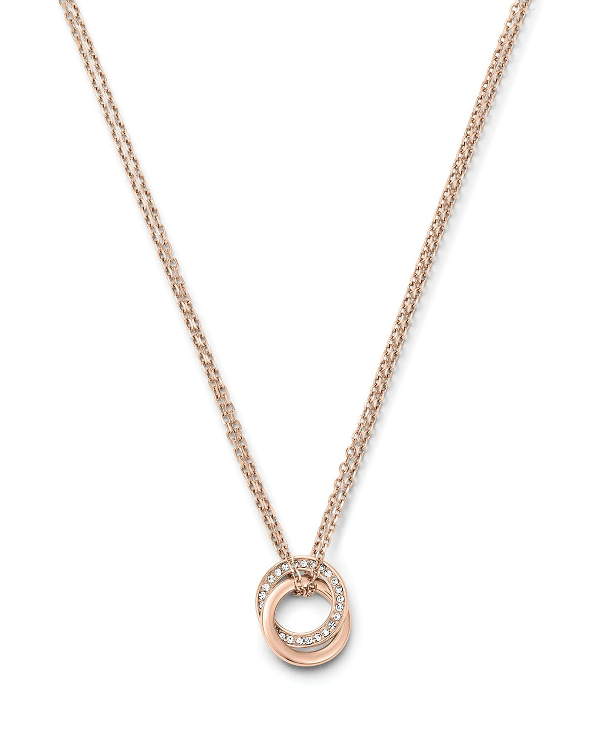 Michael Kors Necklaces
 Michael Kors Double Chain Pave Pendant Rings Necklace 16