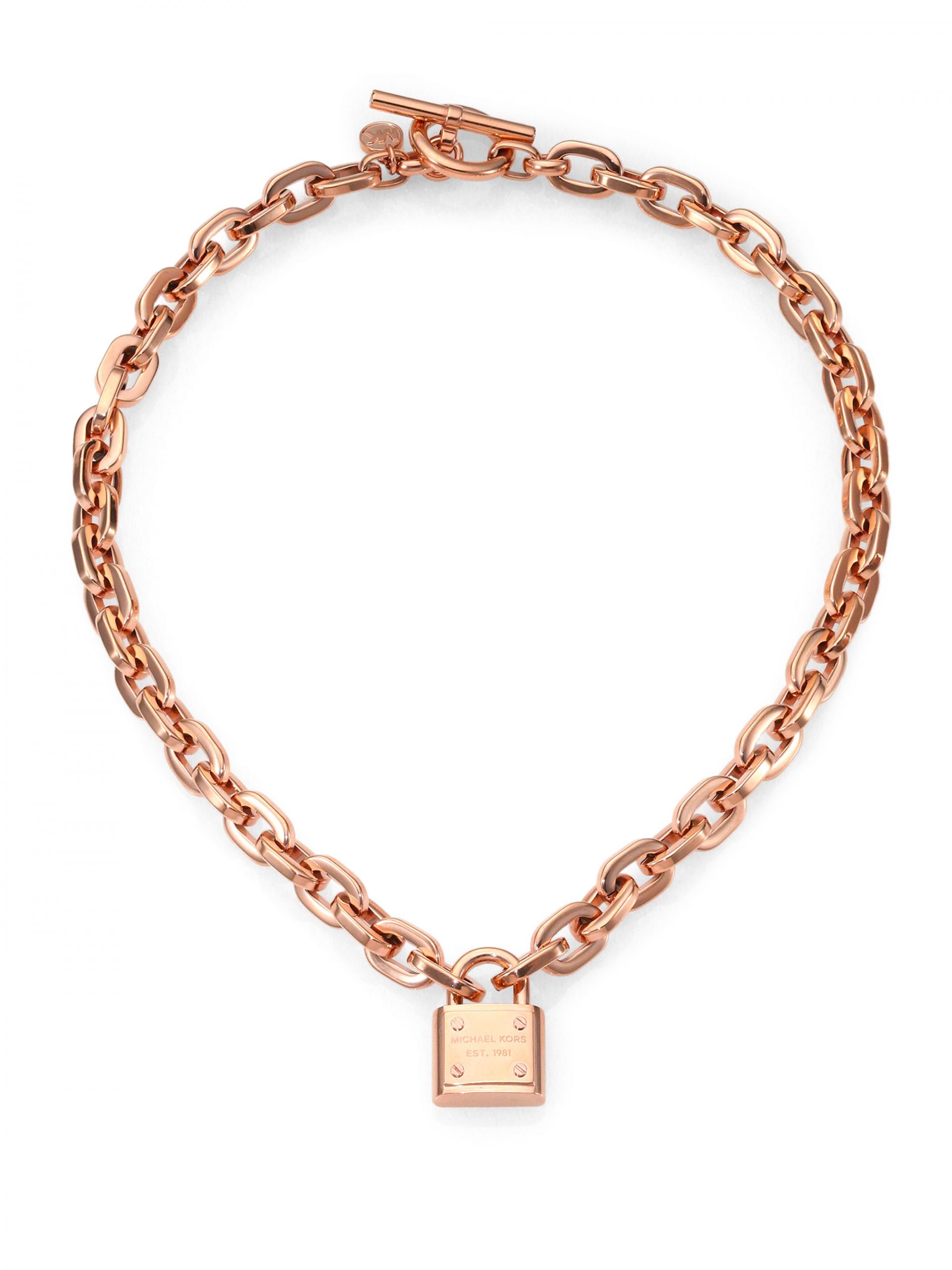 Michael Kors Necklaces
 Michael Kors Padlock Charm Necklace Rose Goldtone in Gold