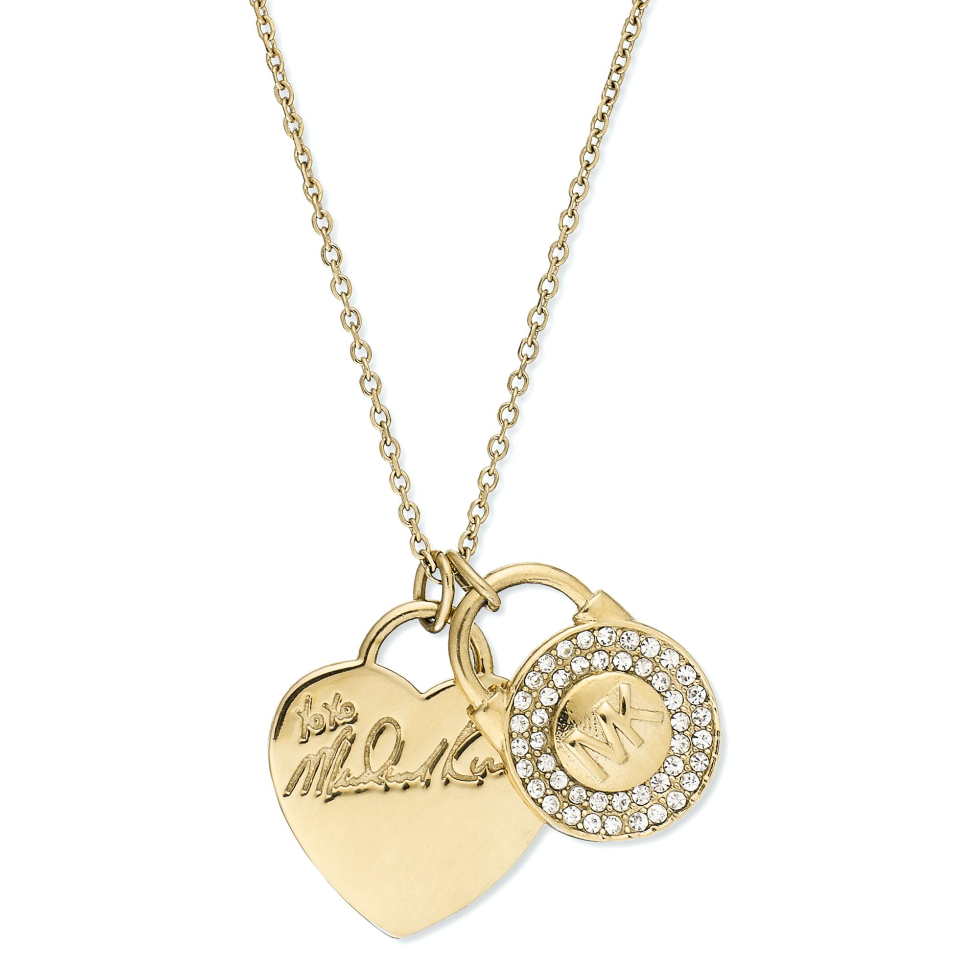 Michael Kors Necklaces
 Michael Kors Goldtone Heart and Pave Lock Charm Necklace A